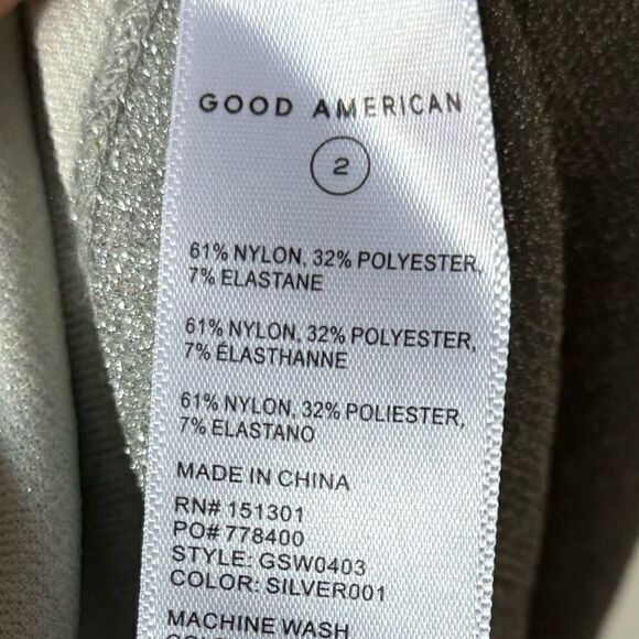 Good American Mini Gray Dress  Sparkle Long Sleeve Shirt  Size 2 - Picture 12 of 13